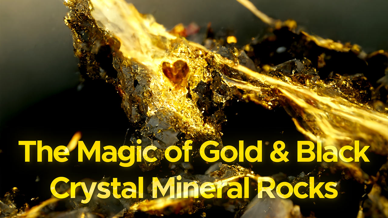 The Magic of Gold and Black Crystal Mineral Rocks