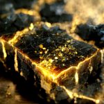 gold and black crystalline rock 14